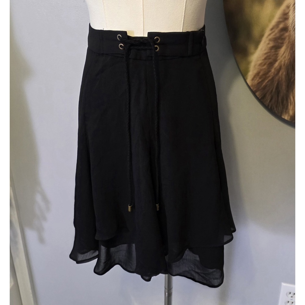 Ralph Lauren Faux Suede Cord Georgette Skirt Size 2 Whimsigoth Ren Faire Witchy